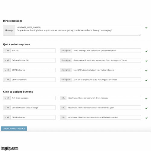 create Rich Twitter DM