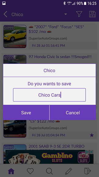 save search craigslist android app