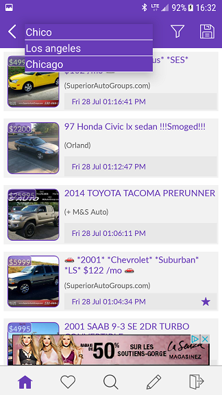 switch locations craigslist android app